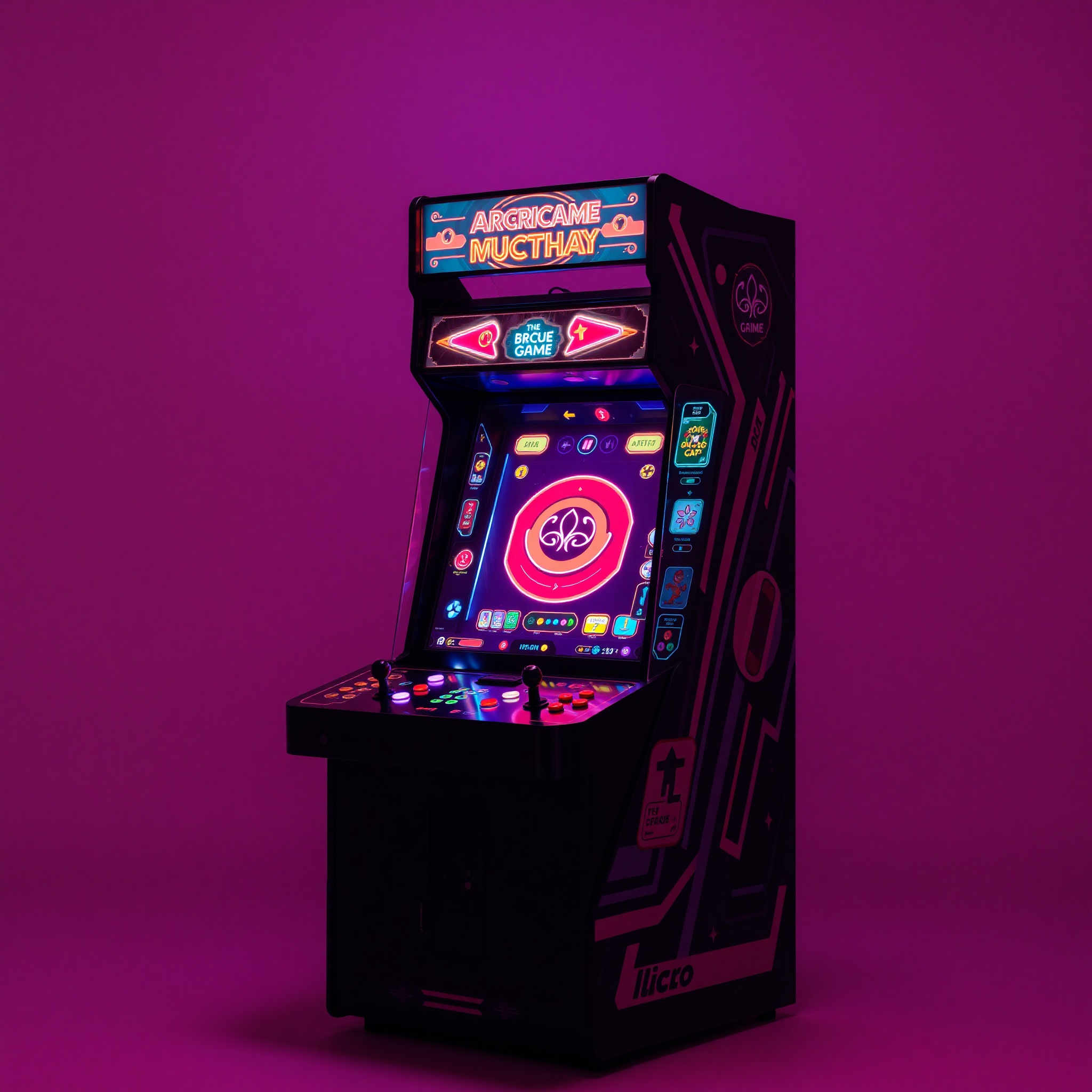 Símbolos arcade retro modernos en interfaz de juego